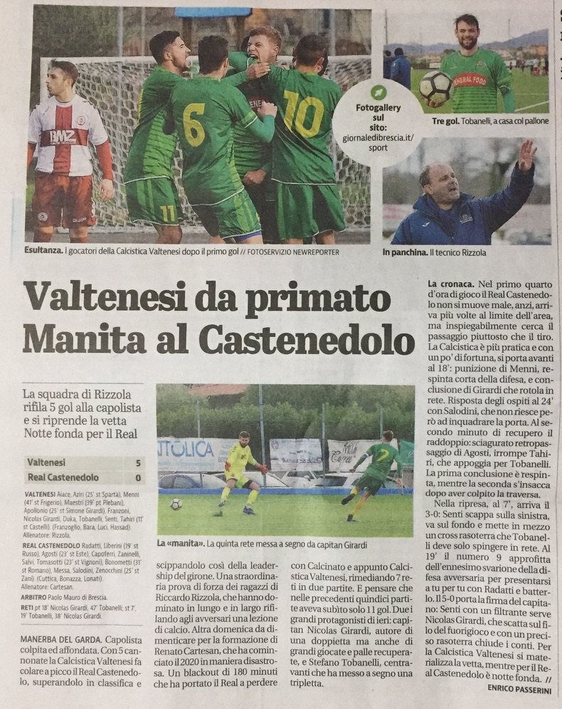 Giornale Di Brescia 20 Gennaio